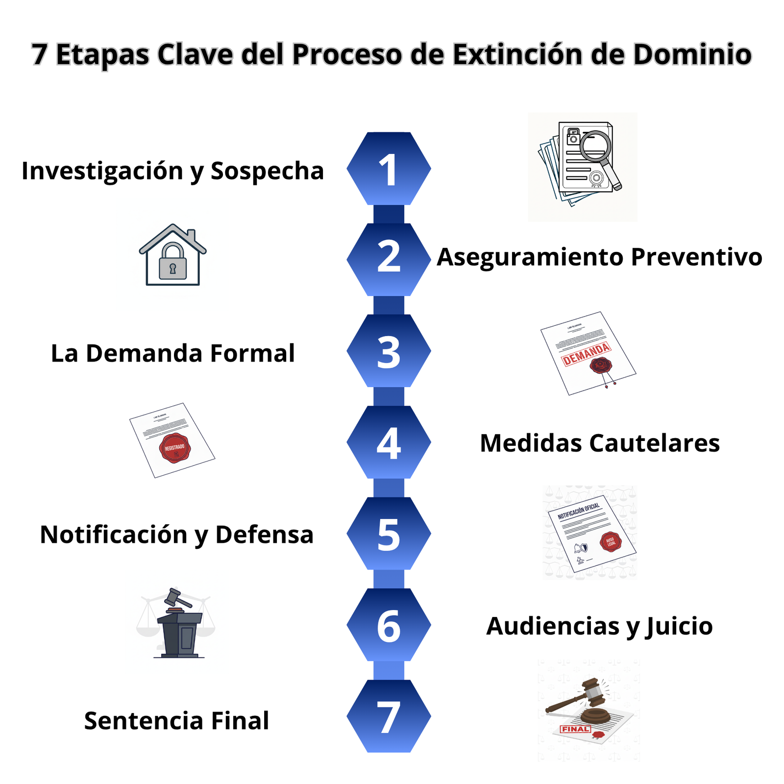 Etapas del proceso de extinción de dominio